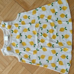 Hanna Anderson girls lemon sleeveless shirt size 6-7